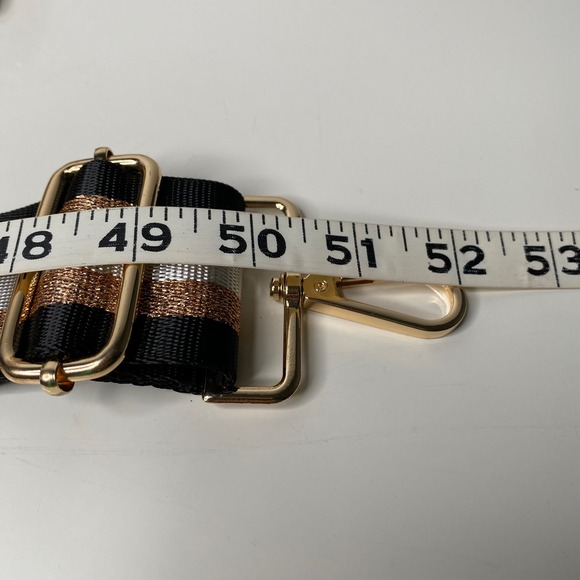 Set of 2 Adjustable Purse Straps Leopard Animal Print and Glitter Stripe Gold - Picture 3 of 7